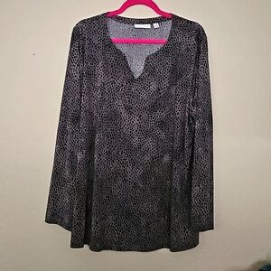 Susan Graver Liquid Knit 2x long sleeve blouse